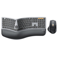 ProtoArc - Combinaison clavier-souris ergonomique Plus-Conception ergonomique pleine grandeur : Le clavier ergonomique sans fil se caractérise par une disposition pleine grandeur nature, un design à cadres courbés et divisés, ce qui aide à positionner votre poignet et votre avant-bras dans une posture plus naturelle et détendue
