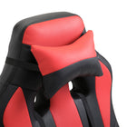 HOMCOM - Chaise de jeu de bureau à haut dossier style voiture de course pivotante avec soutien lombaire - rouge-Couleur : noir et rouge
