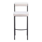 Zuo - Livorno Tabouret de bar - Ivoire - Ensemble de 2-Tissu style mouton bouclé