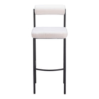 Zuo - Livorno Tabouret de bar - Ivoire - Ensemble de 2-Tissu style mouton bouclé