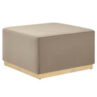 Modway - Tilden Grand velours de performance carré de 28 pouces Rembourré Ottoman - Taupe Natural-Revêtement en velours de performance