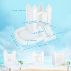 Qaba - Château gonflable blanc 8,2 pi x 7,4 pi x 6,6 pi pour enfants avec toboggan, piscine à balles et souffleur 370W-Fabriqué en tissu Oxford 840D renforcé pour une résistance supérieure à la déchirure  
