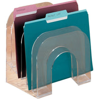 Rubbermaid® - Trieuse inclinée géante Optimizers, transparente-Plusieurs sections étagées vous permettant de garder les chemises, formulaires et autres documents rangés et accessibles sur votre bureau