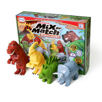Popular Playthings - Mélangez ou associez des dinosaures magnétiques-Jouets magnétiques: Assemblez un puzzle de dinosaure amusant lorsque vous associez les pièces par couleur ou construisez quelque chose d'amusant pour créer un mélange de dinosaures idiot comme un tyrannosaure-stégosaure !