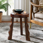 Modway - Sorrel Bois sculpté Tabouret - Noyer-Round Top avec 3 jambes