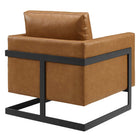 Modway - Posse Cuir végane Chaise d’accent - Black Tan-Épingles de pied non marquées