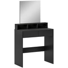 HOMCOM - Coiffeuse avec miroir - 29,5 po L x 15 po l x 53,1 po H - noir-Grand miroir durable sans cuivre offrant des reflets clairs 