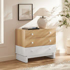 Modway - Nolia Bloc de couleur à 3 tiroirs Commode, Chêne Blanc-Finition stratifiée de grain de bois