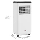 HOMCOM climatiseur portable 8 000 BTU avec minuterie pour pièce de 345 pi² - blanc-Angle d’air manuel haut/bas 