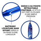 BIC - Stylo gel Gel-Ocity à séchage rapide - 0,7 mm - encre bleue - paquet de 12-Chaque stylo gel dispose d'un enveloppement géométrique tendance sur le baril