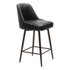 Zuo - Keppel Swivel Tabouret de comptoir - Noir/Bronze-Repose-pieds ergonomique et confortable
