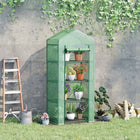 Outsunny - Serre portable 28 po L x 20 po l x 63 po H avec 4 étagères, vert foncé-Parfait pour les jardiniers amateurs  
