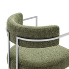 Modway - Huron Dos courbé Tissu et métal Chaise d’accent pour salle à manger - Feuille d’argent-10
