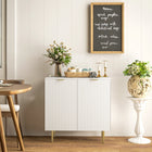 HOMCOM - Buffet 31,5 po L, armoire latérale - blanc-Le design cannelé apporte une touche moderne à l'intérieur 