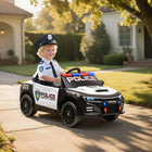 Qaba - Voiture de police électrique pour enfants 12V - blanc-Quatre roues en PP et suspension intégrale pour une conduite douce et stable 