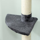 PawHut - arbre à chat 8,5 pi à 5 niveaux, centre d’activités pour chat, gris foncé-Hauteur réglable de 90,6 po à 102,4 po H 