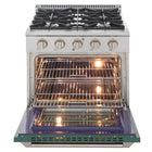 Kucht - 30 po Série KNG Cuisinière Pro Style au gaz naturel - Acier inoxydable/Vert-Cuisinière entièrement en acier inoxydable avec poignée professionnelle pour une expérience culinaire optimale