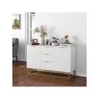 HOMCOM - Buffet 47,2 po L avec rangement - blanc-Matériau : MDF, Métal 