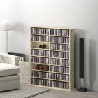 HOMCOM - Armoire de rangement multimédia à 8 niveaux avec étagères réglables - bois naturel-Les étagères réglables peuvent accueillir jusqu'à 396 DVD ou Blu-ray