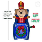 GEMMY - Chien soldat de plomb gonflable de Noël animé - 150 cm-Pour usage intérieur et extérieur