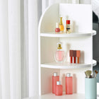 HOMCOM - Coiffeuse avec miroir - 42,5 po L x 15,75 po l x 56 po H - blanc-Les panneaux de particules et la surface polie le rendent facile à nettoyer 