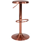Flash Furniture – Tabouret de bar de style rétro, à hauteur réglable, de la série Madrid, fini or rose-Conception sans dossier