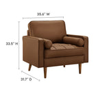 Modway - Valour Touffe Cuir végane Fauteuil d’accent - Brown-Touffe de biscuits