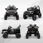 Qaba - Voiture camion pour enfants 12V avec télécommande, portes ouvrables - noir-Ceinture de sécurité et affichage de l'alimentation pour plus de sécurité et de commodité