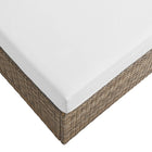 Modway - Convene Terrasse extérieure Ottoman rectangulaire in Cappuccino White-Glissements au pied sans marquer