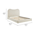 Modway - Seluna Boucle Lit plateforme Queen, Pearl-10