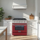 Kucht - 30 po Série KDF Cuisinière Pro Style au gaz propane - Acier inoxydable/Rouge-Allumage électronique avec rallumage automatique pour une sécurité accrue et un contrôle fiable de la flamme, réduisant les risques de fuite de gaz