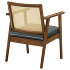 Modway - Thera Cuir et canne véganes Fauteuils d’accent - Noir noyer - Ensemble de 2-Assemblée requise