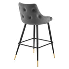 Modway - Adorn Performance Velvet Tabouret de bar - Gris-Rembourrage en mousse dense