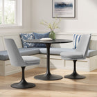 Modway - Lippa Salle à manger pivotante Rembourré Fauteuil d’appoint - Noir Gris clair-Coussin de siège amovible