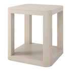 Hudson&Canal - Table d'appoint carrée Stellan de 50 cm de largeur, , blanc aulne-Le plateau de table a une capacité de poids de 50 lb