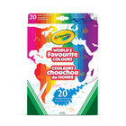 Crayola - Marqueurs Super pointes Couleurs chouchou du monde - Paquet de 20-AGENCER AVEC UN CAHIER À COLORIER : Agencez cet ensemble avec le cahier à colorier Couleurs chouchou du monde Crayola (vendu séparément) pour un cadeau complet