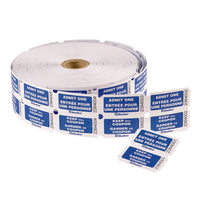 Rouleaux de billets « Admit One » avec coupon, rouleau double – Bilingue – Bleu – 1 000/Roll-1 000 billets avec coupons