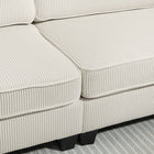 HOMCOM - Canapé 3 places avec coussin à ressorts et porte-gobelet pour chambre - blanc crème-La structure solide en panneau multicouche avec huit pieds supporte jusqu’à 882 lb (400 kg) 