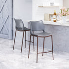 Zuo - Ace Tabouret de comptoir - Dark Gris/Noyer - Ensemble de 2-Assemblage requis