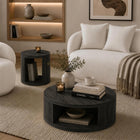 Manhattan Comfort - Table basse ronde contemporaine Alure 36" - Charbon-Garantie limitée du fabricant de 30 jours