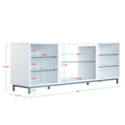 Manhattan Comfort - Meuble TV moderne Brighton 60 po - Blanc-Comprend 2 longues ouvertures pour la gestion des câbles et des fils