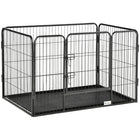 PawHut parc pour chien 4 panneaux - clôture pour chien robuste pour utilisation intérieure et extérieure-Garde votre animal en sécurité tout en offrant plus d'espace pour jouer, dormir et faire de l'exercice 