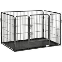 PawHut parc pour chien 4 panneaux - clôture pour chien robuste pour utilisation intérieure et extérieure-Garde votre animal en sécurité tout en offrant plus d'espace pour jouer, dormir et faire de l'exercice 