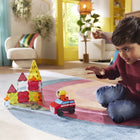 Magna-Tiles - Ensemble de construction magnétique Sécurité incendie 27 pièces-Axé sur le développement: Encourage les enfants à apprendre par le jeu, en découvrant les causes et les effets et d’autres principes logiques, tout en favorisant le développement de la coordination œil-main et de la motricité fine