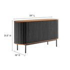 Modway - Fortitude Ovale de 59" Buffet - Noir noyer-Stratifié à grain de bois