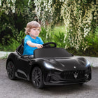 Qaba - Voiture électrique Maserati Gran Turismo sous licence 12V pour enfants - noir-50 minutes de jeu permettent des aventures prolongées 