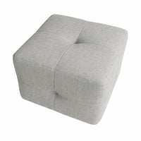 Exform - Lilith Cube - Tabouret, pouf, table d'appoint - Chenille grise-Cube multifonction (table d'appoint / pouf / tabouret)