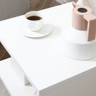HOMCOM - Table d’appoint carrée - blanc-Matériau : Panneau de particules, Acier 