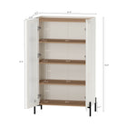 Manhattan Comfort - Armoire de Décoration Moderne Abbey 31,5 po - Érable et Blanc Cassé-Des bords arrondis en bois lisse ajoutent une touche moderne et améliorent la sécurité