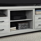 Manhattan Comfort - Meuble TV traditionnel Richmond 60 po - Gris-Comprend 2 tiroirs profonds à extension totale, 2 étagères ouvertes et 2 étagères fermées à l’arrière